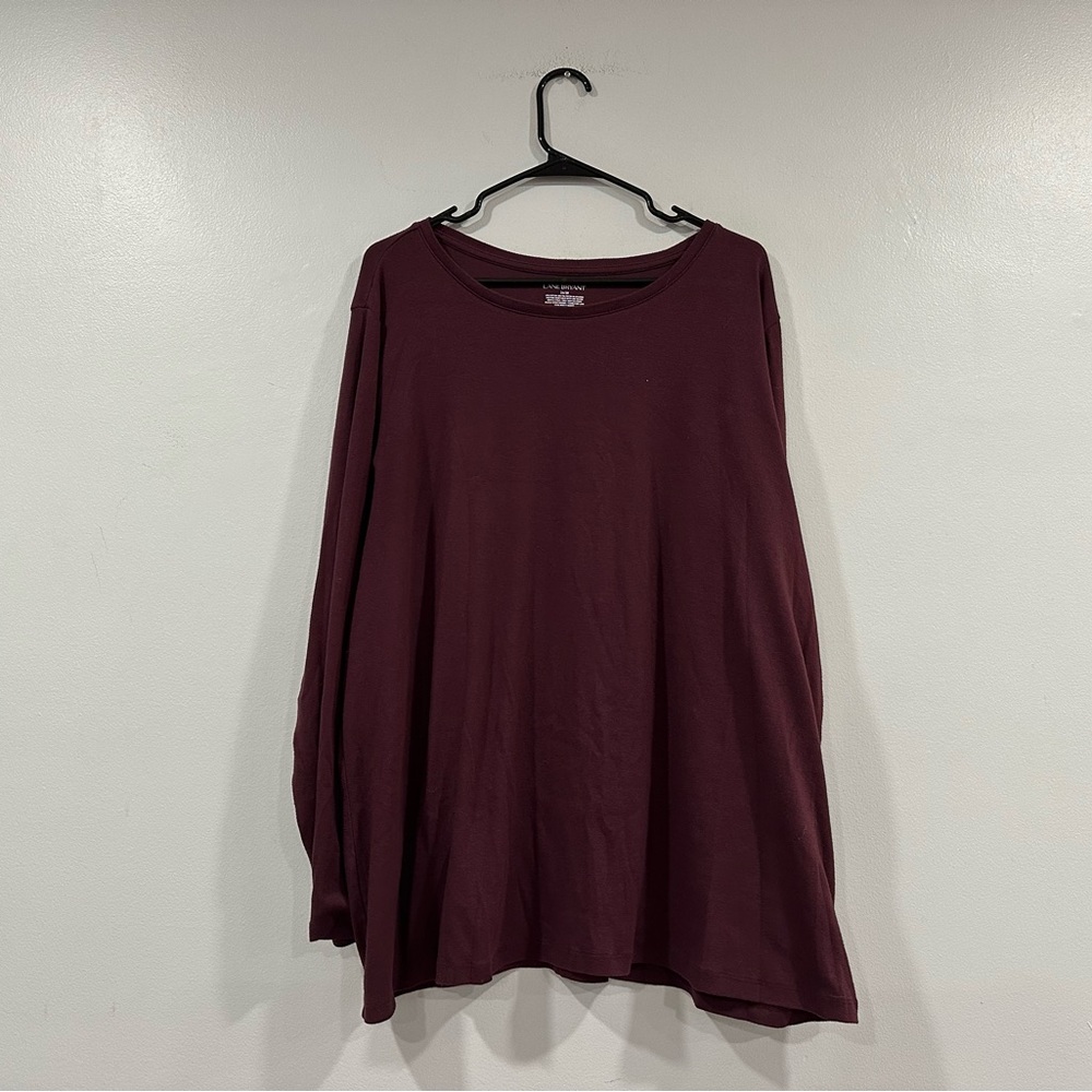 Lane Bryant Cotton Blend Swing Tunic Top Purple 26:28